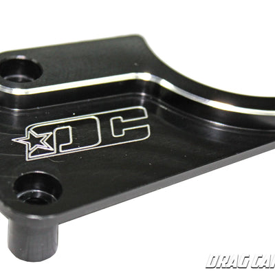 DRAG CARTEL 8620 BILLET CHAIN GUIDE SUPPORT ANODIZED BLACK & ENGRAVED DC LOGO HONDA K-SERIES