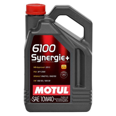MOTUL 6100 SYNERGIE+ 10W40 TECHNOSYNTHESE ENGINE OIL 5L