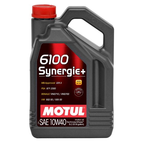 MOTUL 6100 SYNERGIE+ 10W40 TECHNOSYNTHESE ENGINE OIL 5L