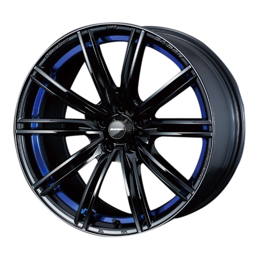 WedsSport SA-54R Alloy Wheel 17x7.5J 5X114.3 ET45 Chrome Black - Blue Detail