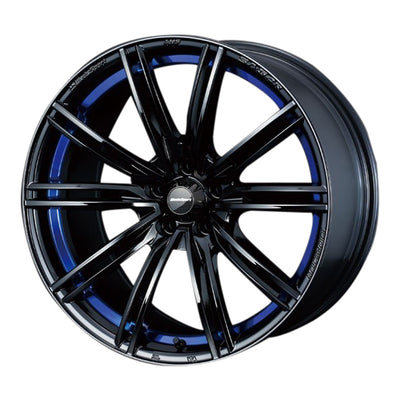 WedsSport SA-54R Alloy Wheel 17x7J 4X100 ET50 Chrome Black - Blue Detail