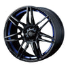 WedsSport SA-77R Alloy Wheel 17x7J 4X100 ET50 Chrome Black - Blue Detail
